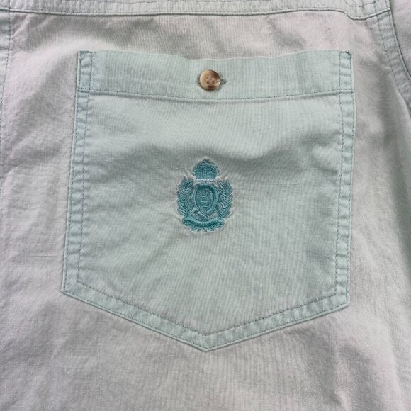 Vintage Polo Shirt Men Large L Green BELLISSIMO Button Up 80s 100% Cotton Casual - Picture 2 of 12